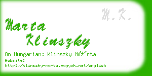 marta klinszky business card